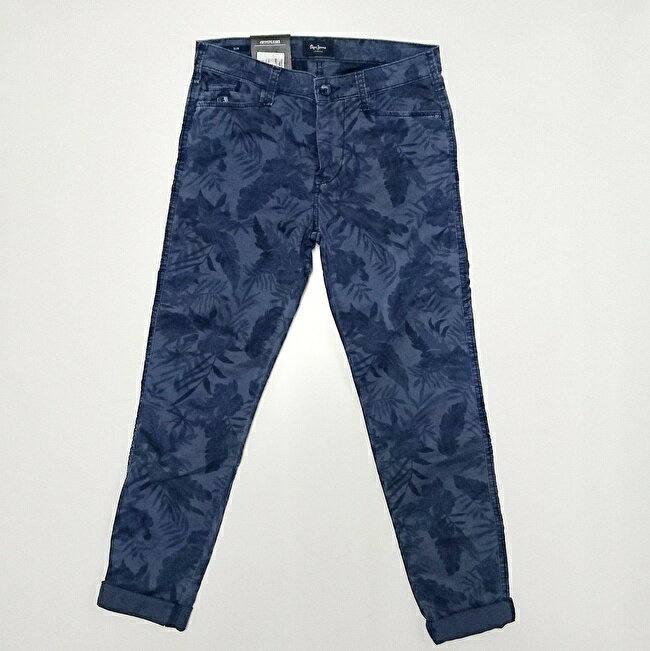 Pepe Jeans LONDON ぺぺジーンズロンドン JAMES BOTANICAL ボタニカルパンツ NAVY (ネイビー) 春夏新作 メンズファッション ストレッチ ロールアップ 花柄 STONE リゾート リゾートコーデ