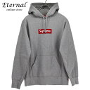 【中古】SUPREME Box Logo Hooded Sweatshirt シュプリームボックスロゴフーデッドスウェットシャツ パーカー グレー/レッド サイズS