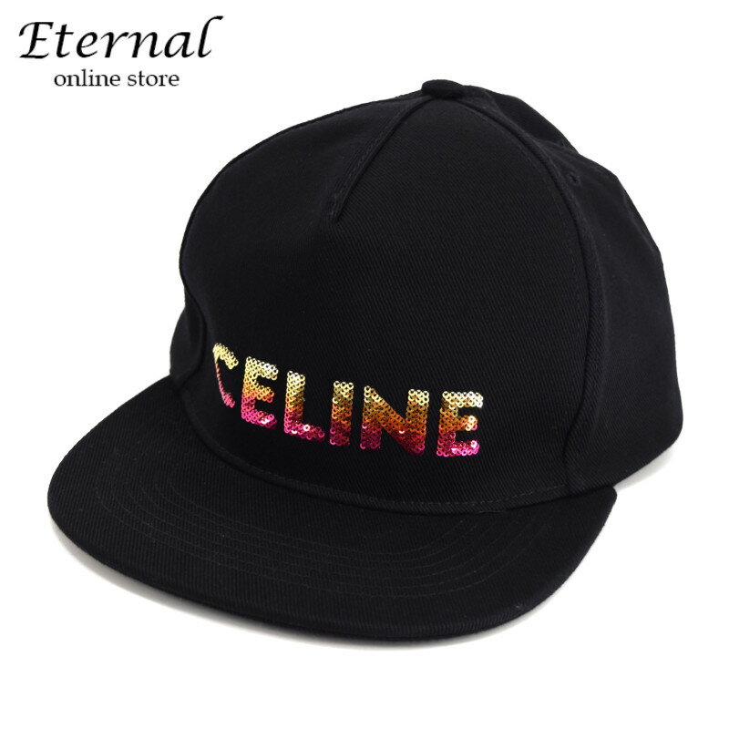 Rakuten - CELINE セリーヌ エンブロイダリ― スパンコールキャップ ブラック サイズ：L