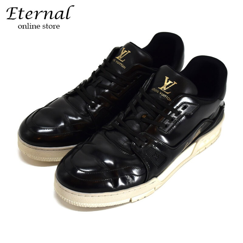 Rakuten - 【中古】LOUIS VUITTON ルイ ヴィトン LVトレイナー ライン BM 0280 スニーカー パテントレザー ブラック サイズ：9 1/2 靴 メンズ