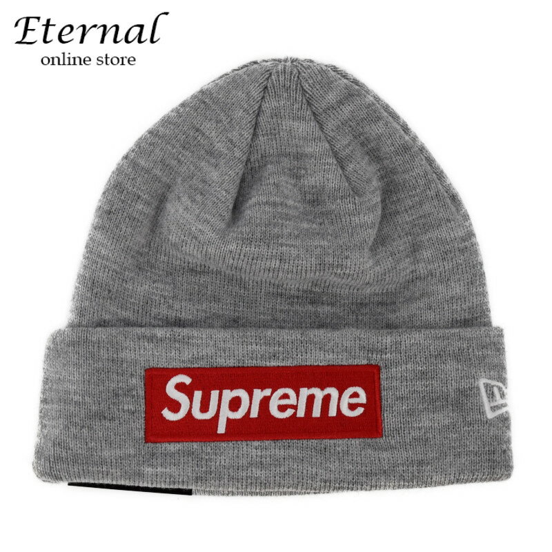 【未使用】シュプリーム Supreme × NewEra 2018 New Era Box Logo Beanie ビーニー ボックスロゴ ニット帽 グレー 灰