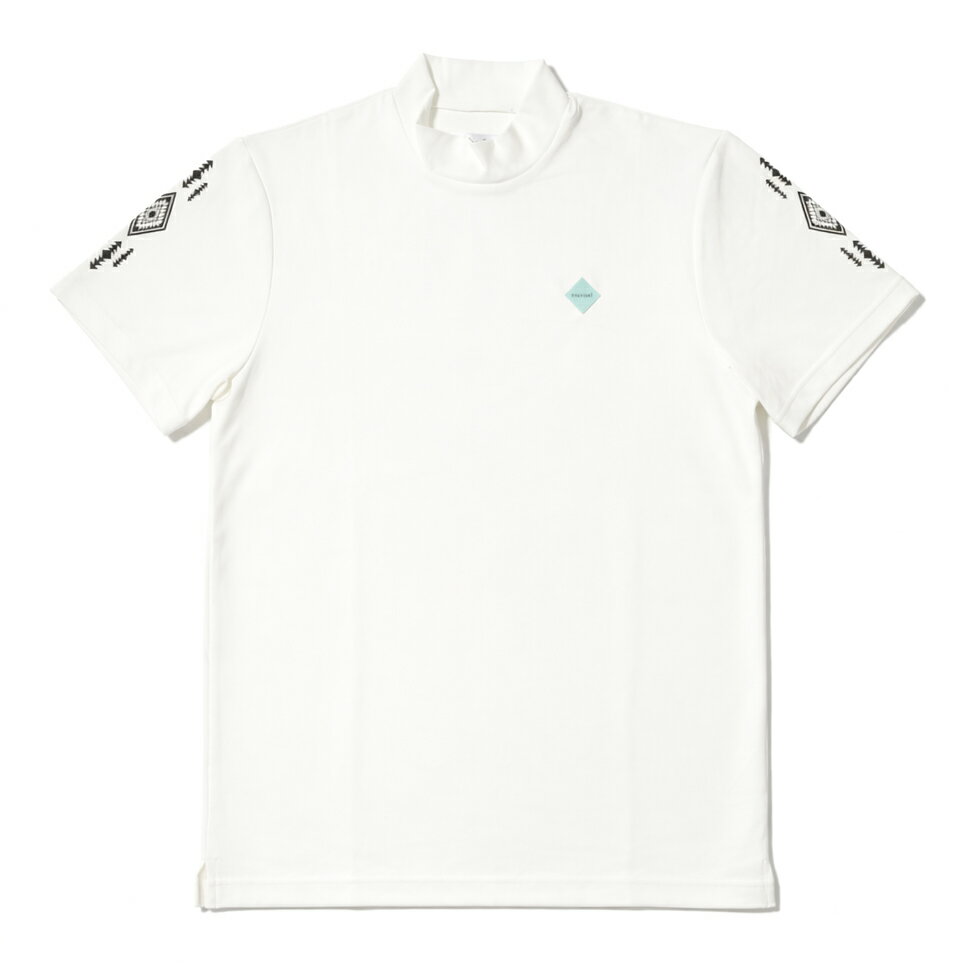 オルテガ柄 半袖モックネック Tシャツ eternal ゴルフウェア 男子ゴルフ 女子ゴルフ ユニセックス