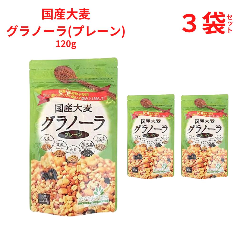 国産大麦グラノーラ 120g 砂糖・添加物不使用 無添加 小川生薬 【 3袋セット 】