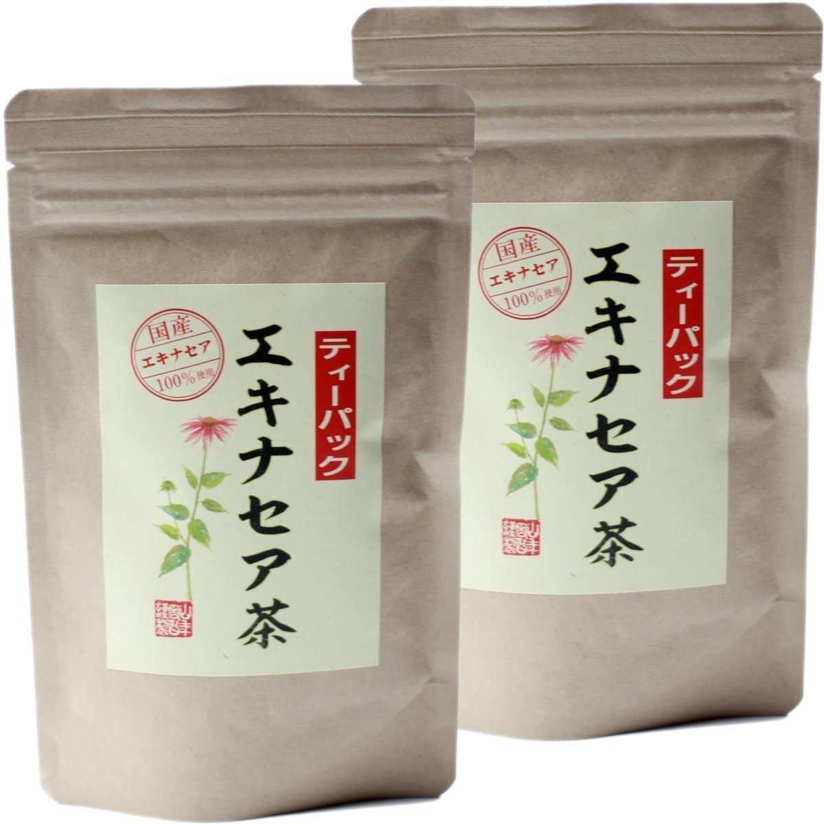 エキナセア茶 国産100% ノンカフェイン 鳥取県または熊本県で採集したエキナセア茶です。 ギフト プレゼント 父の日 お茶【山年園限定】 【商品名】エキナセア茶 【商品区分】食品・飲料 【内容量】1袋（2g×10パック）×2 【原材料名】エキナセアの花、茎、葉（鳥取県または熊本県産） 【使用方法】 ■ヤカンで煮出す場合 1リットルのヤカンに水とティーパック1~2袋を入れ沸騰させ、弱火で5~10分程煮出してください。 冷蔵庫で冷やしても美味しくいただけます。 ■急須やティーポットやカップで飲む場合 ティーパック1袋を急須などに入れ、熱湯を注ぎ召し上がりください。 1パックで2~3杯ほどお飲み頂けます。 ※濃さはお好みで調節してください。 開封後はお早めに召し上がりください。常温保管してください。 高温多湿、直射日光は避けて保管してください。 【賞味期限】製造日より約12ヶ月 【販売事業者名】有限会社山年園 【店長の一言】当店のエキナセア茶は国産100%なので、安心安全にお飲み頂けます。 ノンカフェインのエキナセア茶