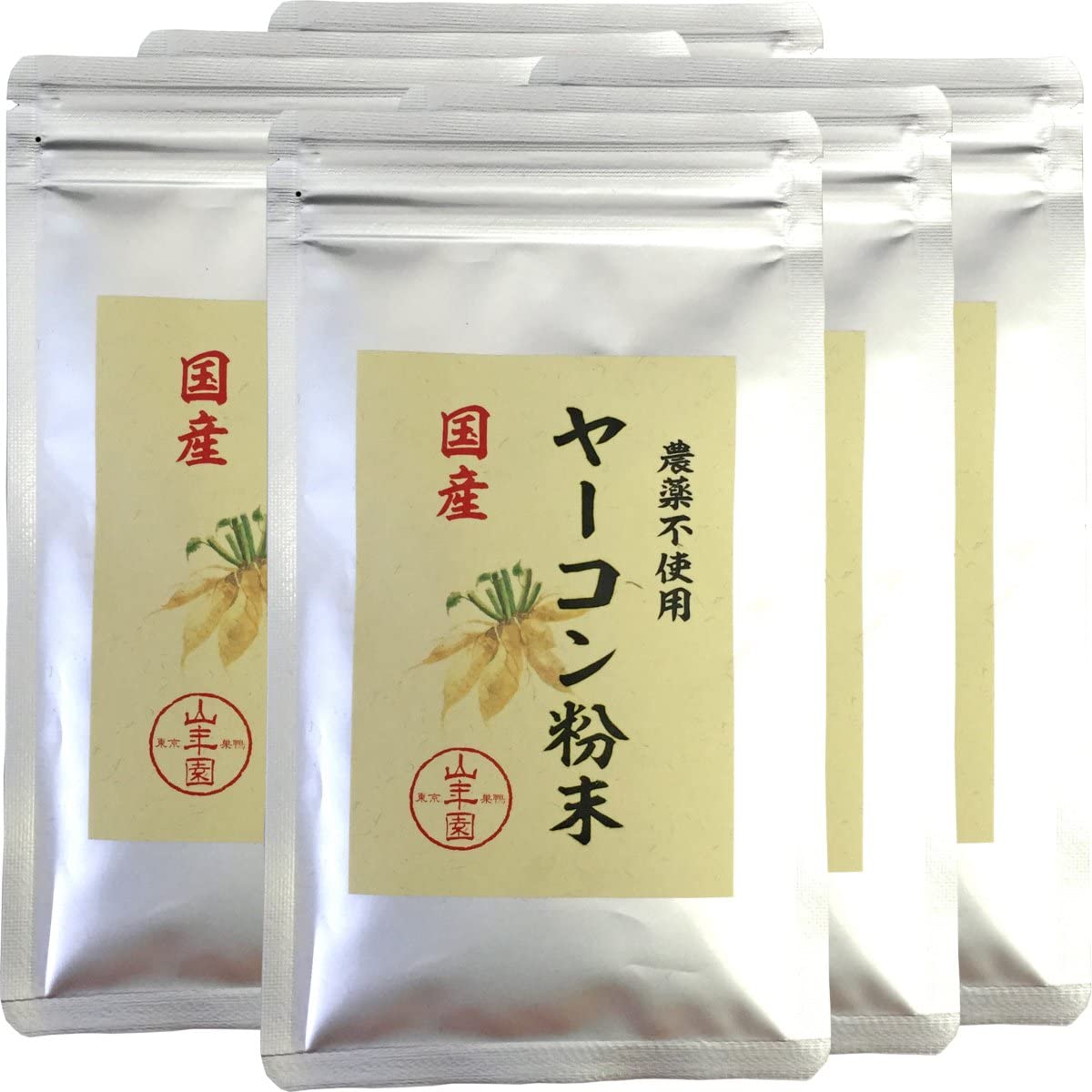 山年園 ヤーコン粉末 50g 国産 無農薬 100% 青森県産 ノンカフェイン【6袋セット】巣鴨のお茶屋さん