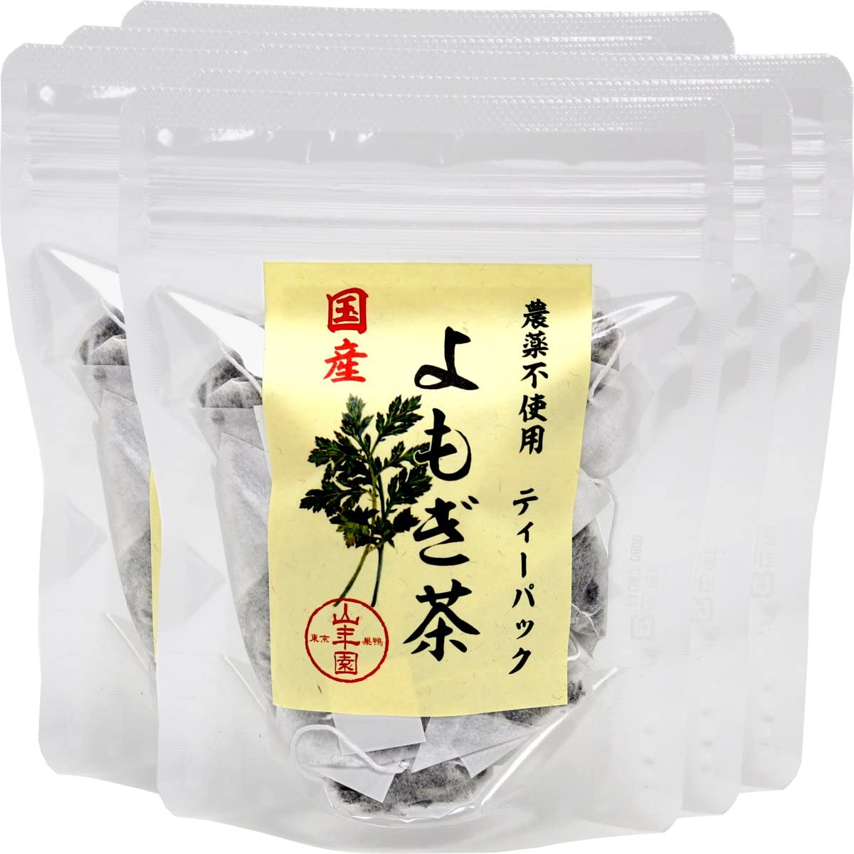 よもぎ茶 ティーパック 1.5g×12パック 【国産100%】 宮崎県産 無農薬 ノンカフェイン 巣鴨のお茶屋さん 山年園 【6袋セット】