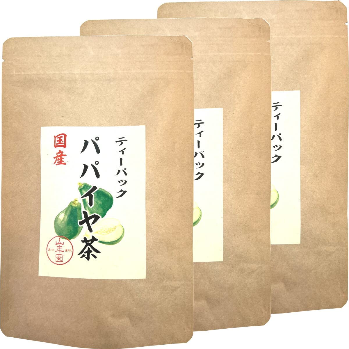パパイヤ茶 ティーバッグ 宮崎県産 ノンカフェイン 国産100% 18g（1.5g×12p） 【3袋セット】