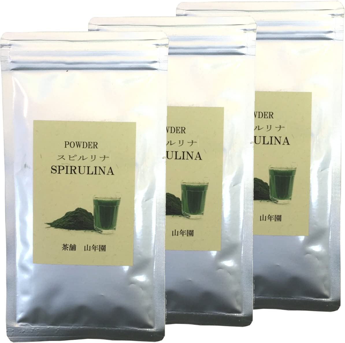 お買い物マラソン参加中 ｜ スピルリナ パウダー 60g 【無農薬 スピルリナ】 巣鴨のお茶屋さん 山年園 【3袋セット】