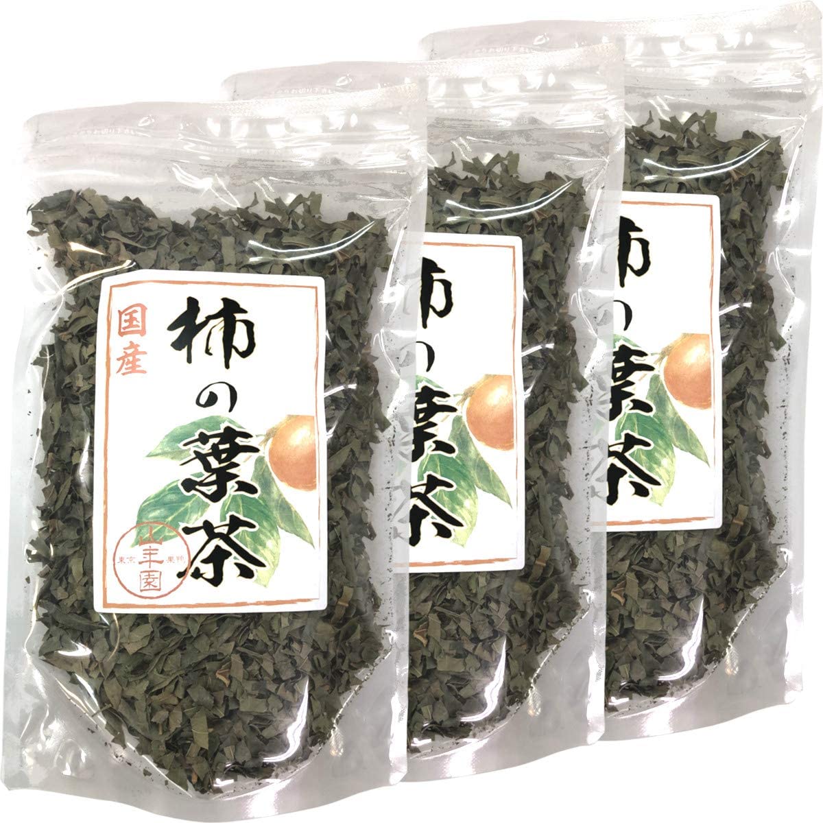 柿の葉茶 80g ノンカフェイン 【国産 無農薬】 巣鴨のお茶屋さん 山年園 【3袋セット】