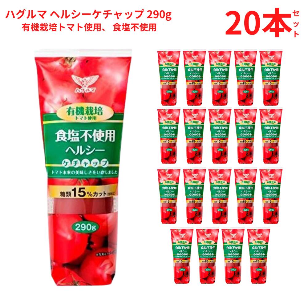 ハグルマ 有機栽培トマト使用 食塩不使用ケチャップ 290g 【20本入り】