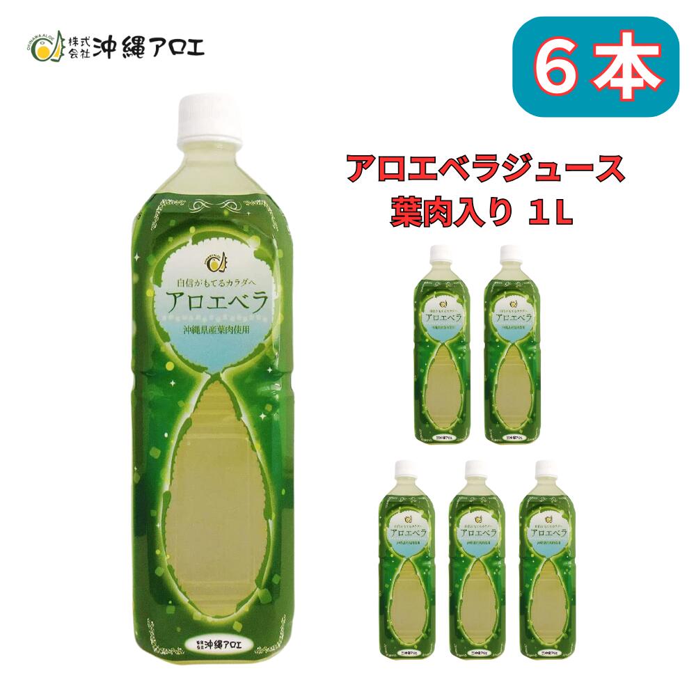 アロエベラジュース 葉肉入り 沖縄県産 1000ml 農薬不使用 沖縄アロエ 6本セット