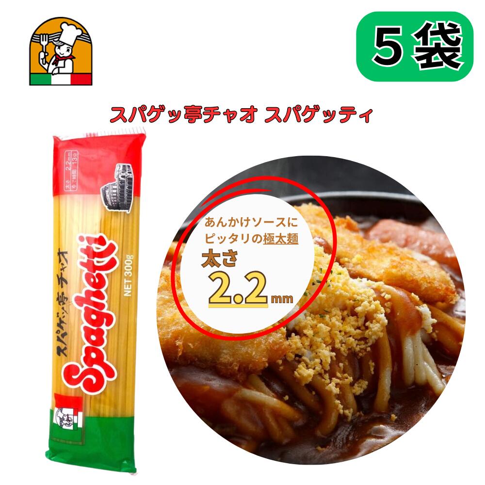 愛知 豊橋名物 スパゲッ亭 チャオ あんかけスパ専用麺 オリジナルスパゲッティ 太麺2.2mm 300g 5袋セット