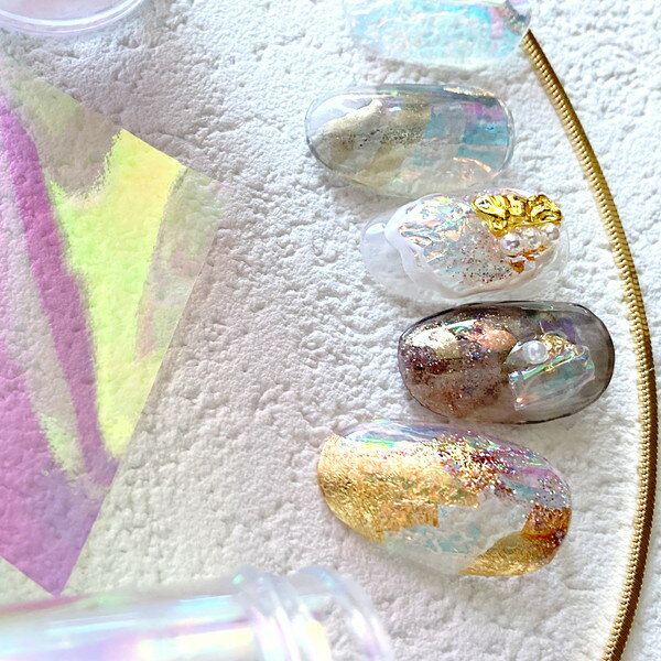 超目玉 オーロラネイル うるうるネイル アイスネイル 手芸 ハンドメイド デコパーツ ジェルネイル アイスネイル用オーロラフィルム １ケース販売 2 Bushwig Com