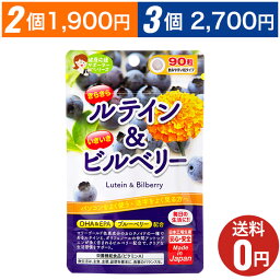 【きらきらルテイン＆いきいきビルベリー】おまとめ割引2袋・3袋セットあります！1袋あたり90粒30日分/ジャパンギャルズ/目元すっきり/DHA＆EPA/ブルーベリーサプリメント/ビタミンA/