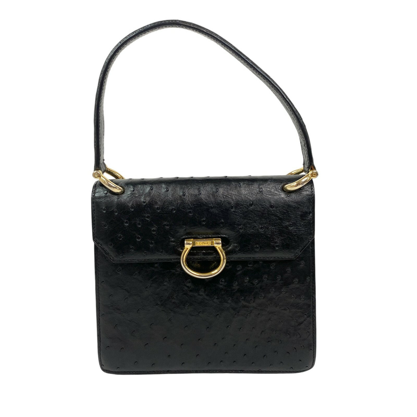 希少 VINTAGE OLD CELINE オーストリッチ バニティバッグ 青