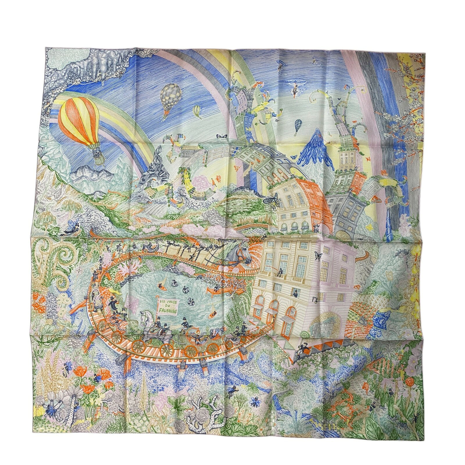 未使用 エルメス HERMES レディース カレ90 スカーフ 《クレイジー・フォーブル》【中古】