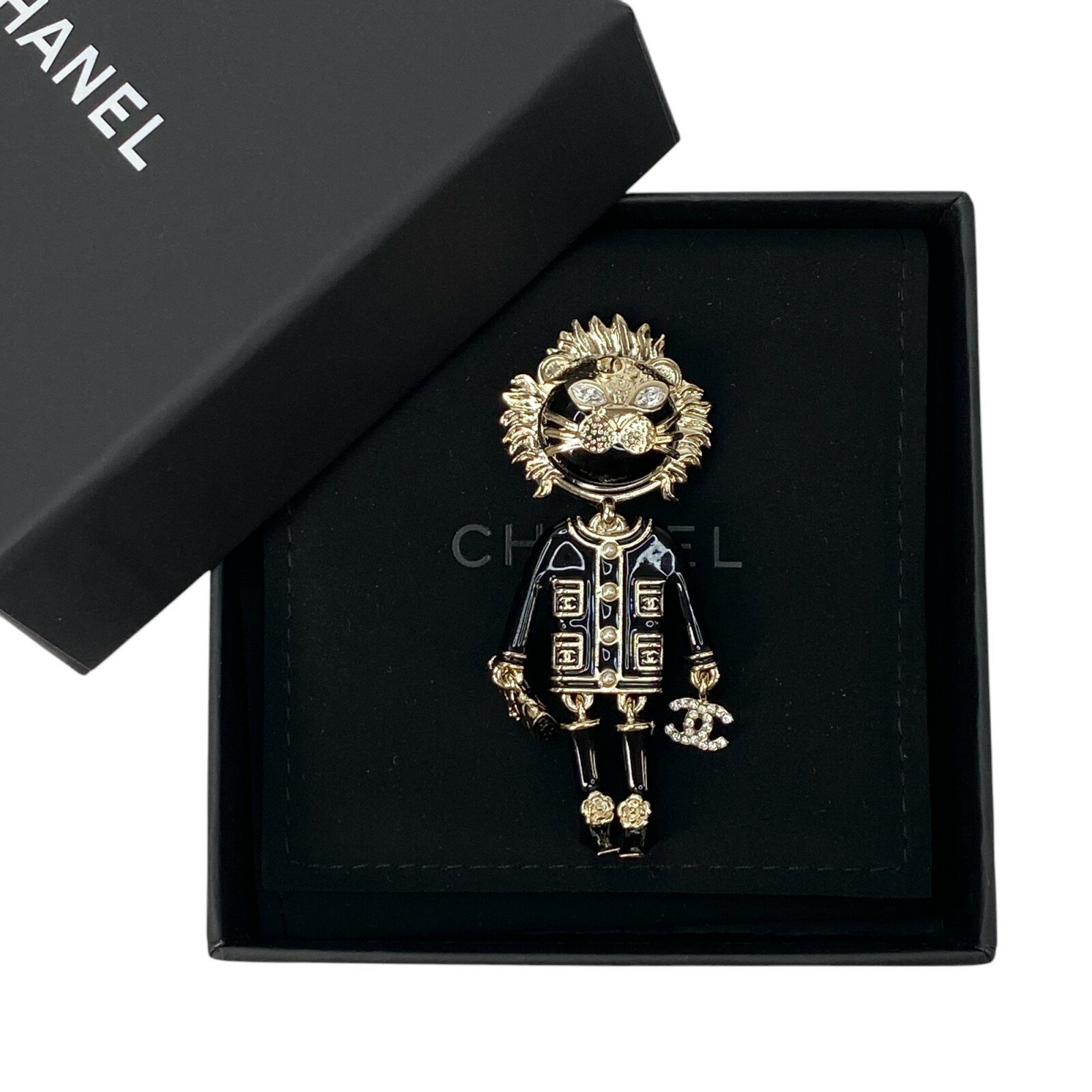 [入手困難] 美品 シャネルCHANEL AB7908 ライオン ブローチ【中古】