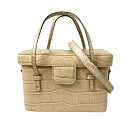 美品 フォクシー FOXEY レディース クロコ 2way バニティバッグ ハンドバッグ ショルダーバッグ 斜めがけ クロスボディ【中古】