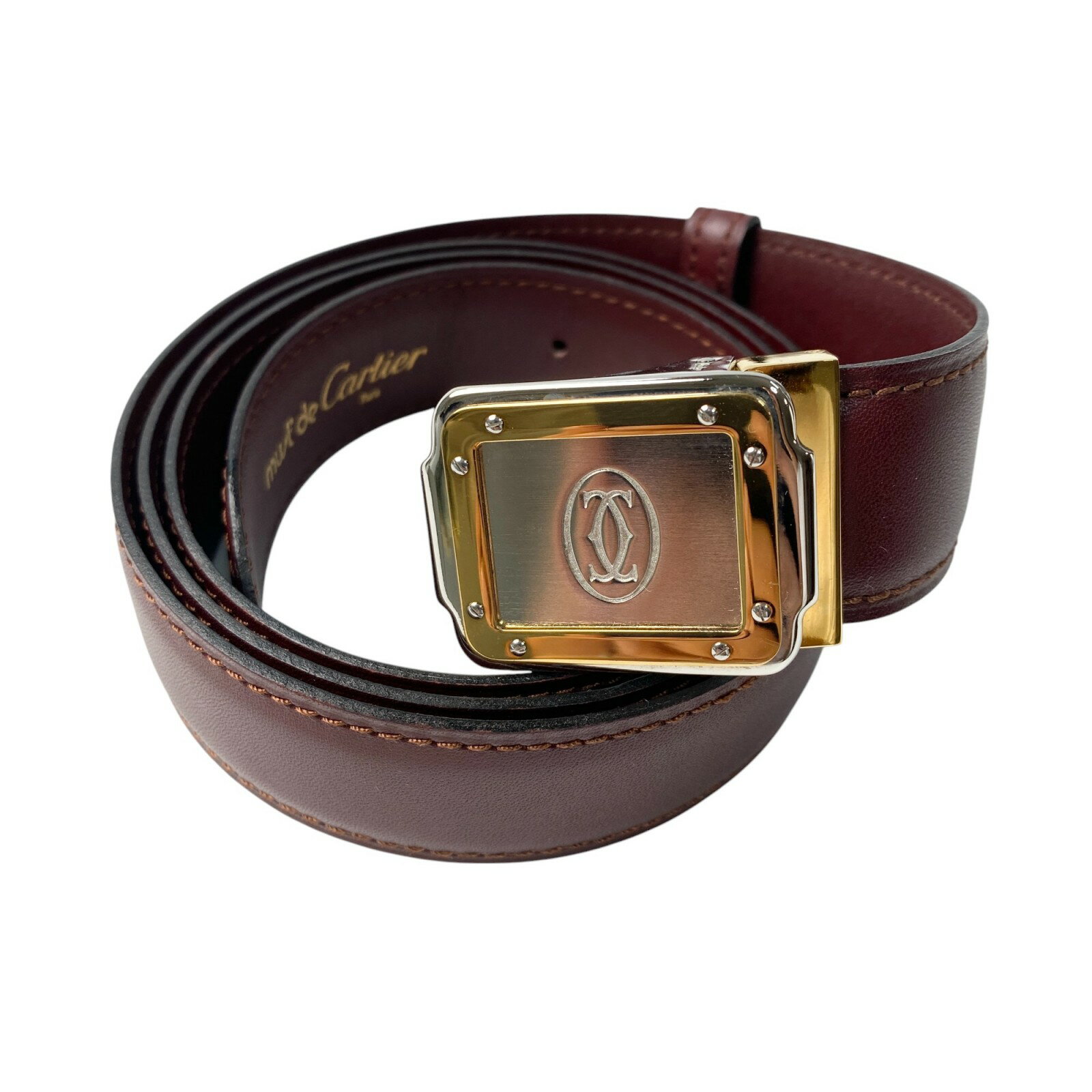 美品 カルティエ Cartier レディース サントス レザー ベルト【中古】