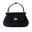 美品 シャネル CHANEL レディース ターンロック ジャージ コットン ハンドバッグ【中古】