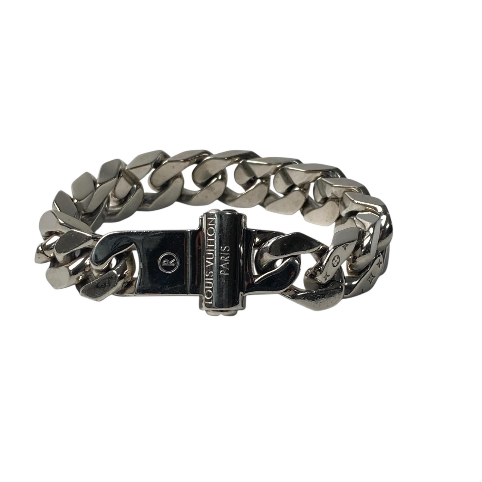 Rakuten - ルイ ヴィトン LOUIS VUITTON メンズ ブラスレメタル LVチェーンリンクス ブレスレット M シルバー LE0220 M68273【中古】