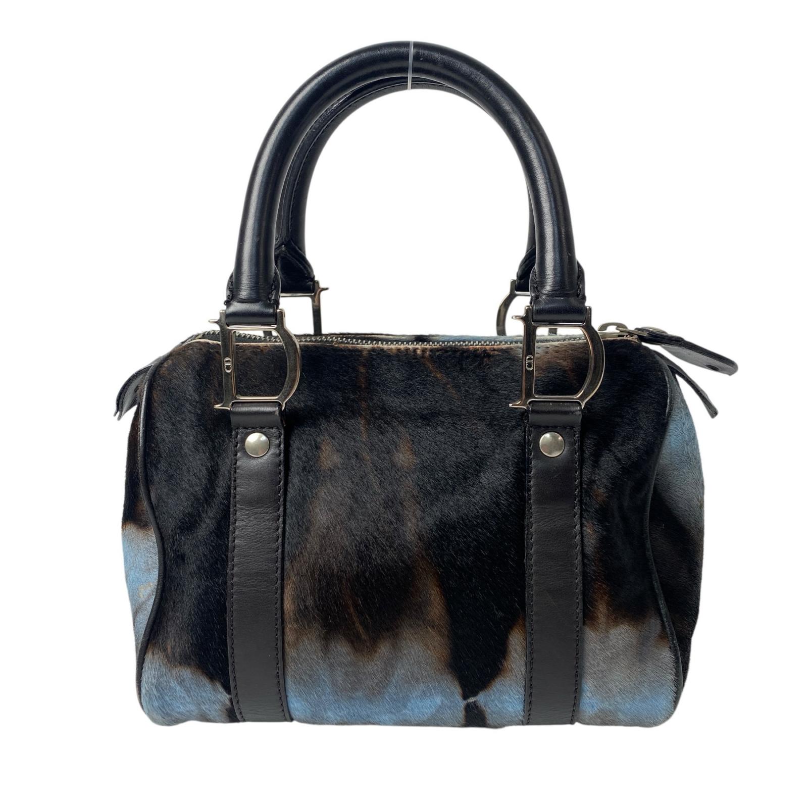 ディオール DIOR ハラコ ミニボストンバッグ レディース【中古】