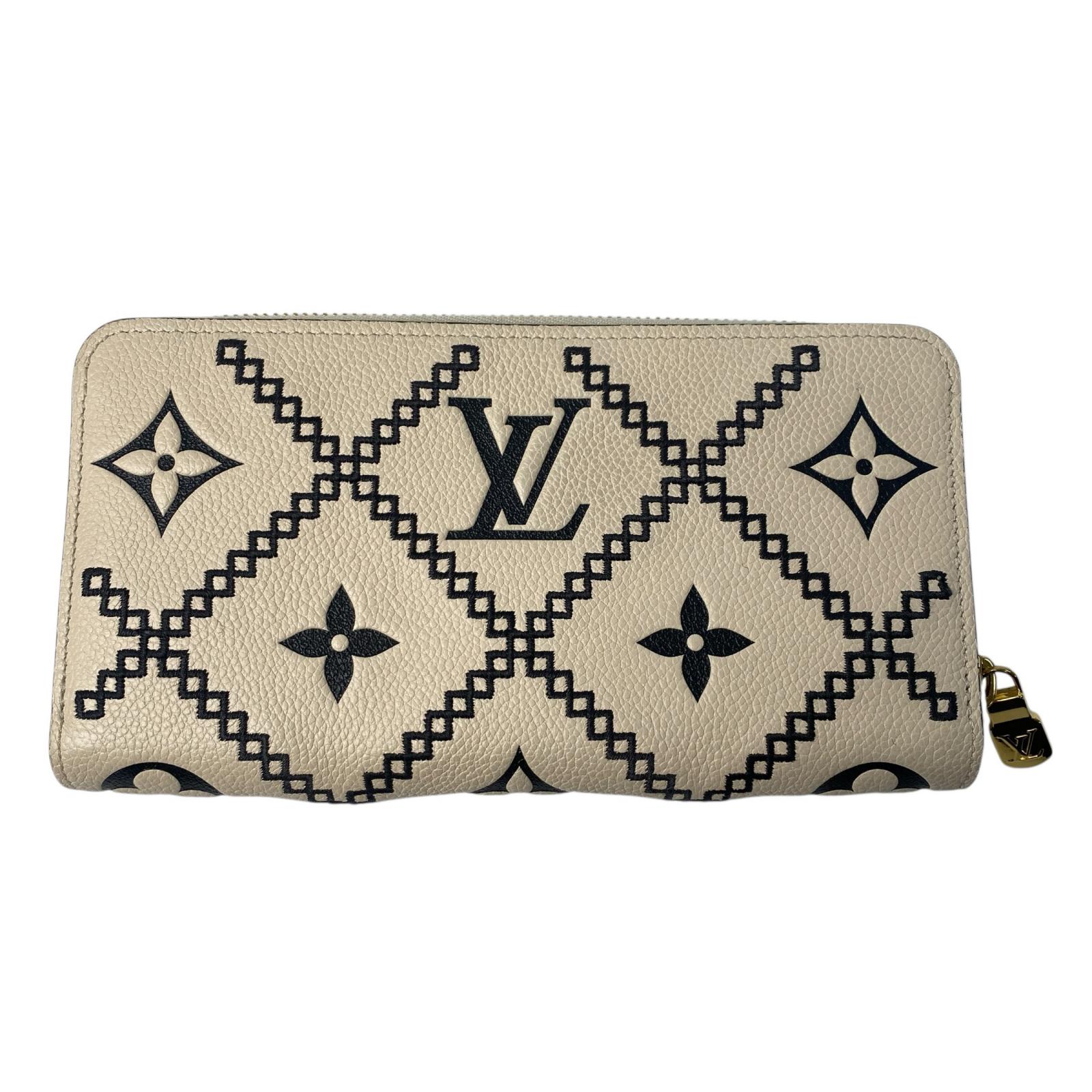 B, F, H, J, P, W - 美品 ルイヴィトン LOUIS VUITTON モノグラム アンプラント ブロデリー ジッピーウォレット レディース【中古】