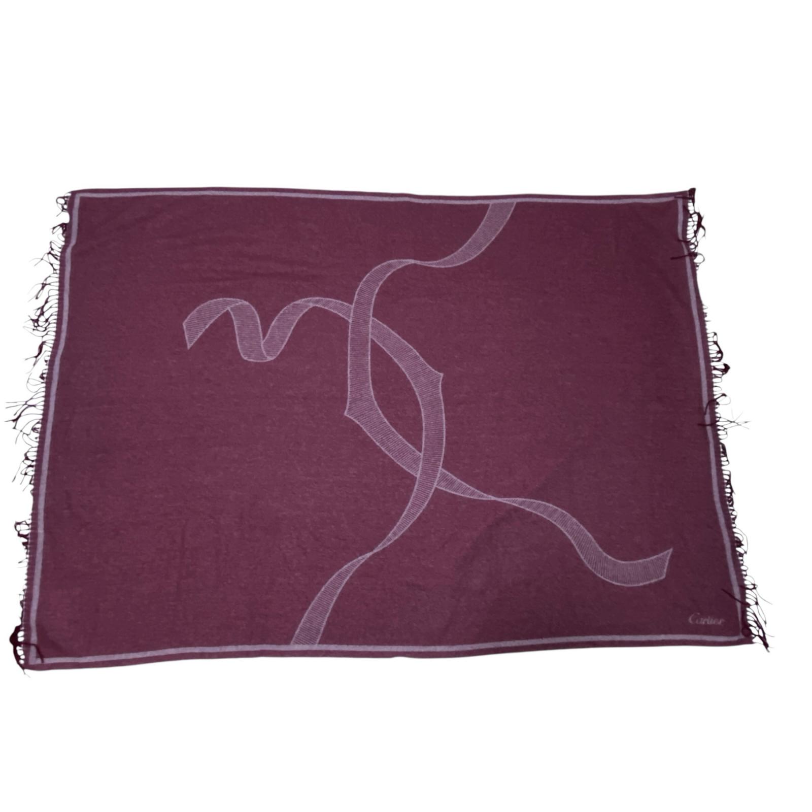Cashmere - Cartier カルティエ 大判ストール マフラー カシミヤ ボルドー レディース【中古】