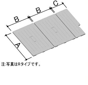LIXIL｜INAX 風呂フタ 浴槽1100用組フタ(3枚) 品番: TB-110SKR（Rタイプ） 寸法：　690x1030mm 奥行A 690mm, 幅B 390mm, 幅C 250mm 色：アイボリー 対象シリーズ: ホールインワン浴槽 ・3枚のうちの1枚の角がL字にカットされています。 ※この商品はR（右）タイプです。 ※ご注文後、3営業日以降の発送となります。 【注意】 メーカーの在庫状況によっては、出荷までにお時間をいただく場合がございます。 申し訳ございませんが、ご容赦を賜りますようお願いいたします。　