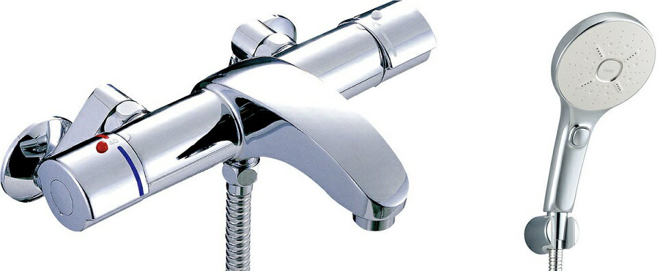アウゼ サーモスタット付シャワーバス水栓 エコアクアスイッチシャワーSPAメッキ仕様付 BF-A147TSMM