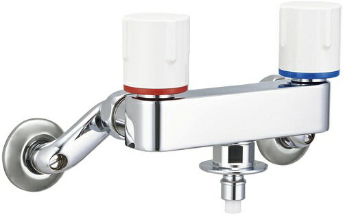 洗濯機用水栓金具露出タイプ(屋内専用)緊急止水弁付2ハンドル混合水栓[逆止弁付]SF-WL63KQA