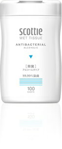 【6個セット】スコッティ アルコール除菌タイプ 100枚入 ボトル76936-6