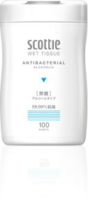 【6個セット】スコッティ　アルコール除菌タイプ　100枚入 ボトル76936-6