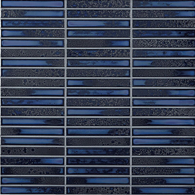 IM-1015P1/YB15［シート］　インテリアモザイク 窯変ボーダー 100x15mm角ボーダーネット張り