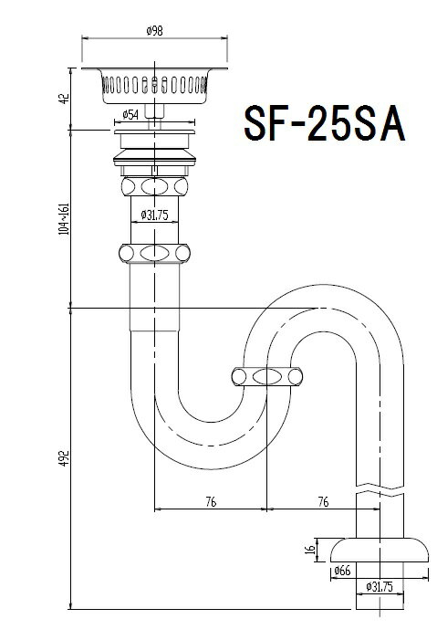 多目的流し用床排水Sトラップ(S-17用) S...の紹介画像2