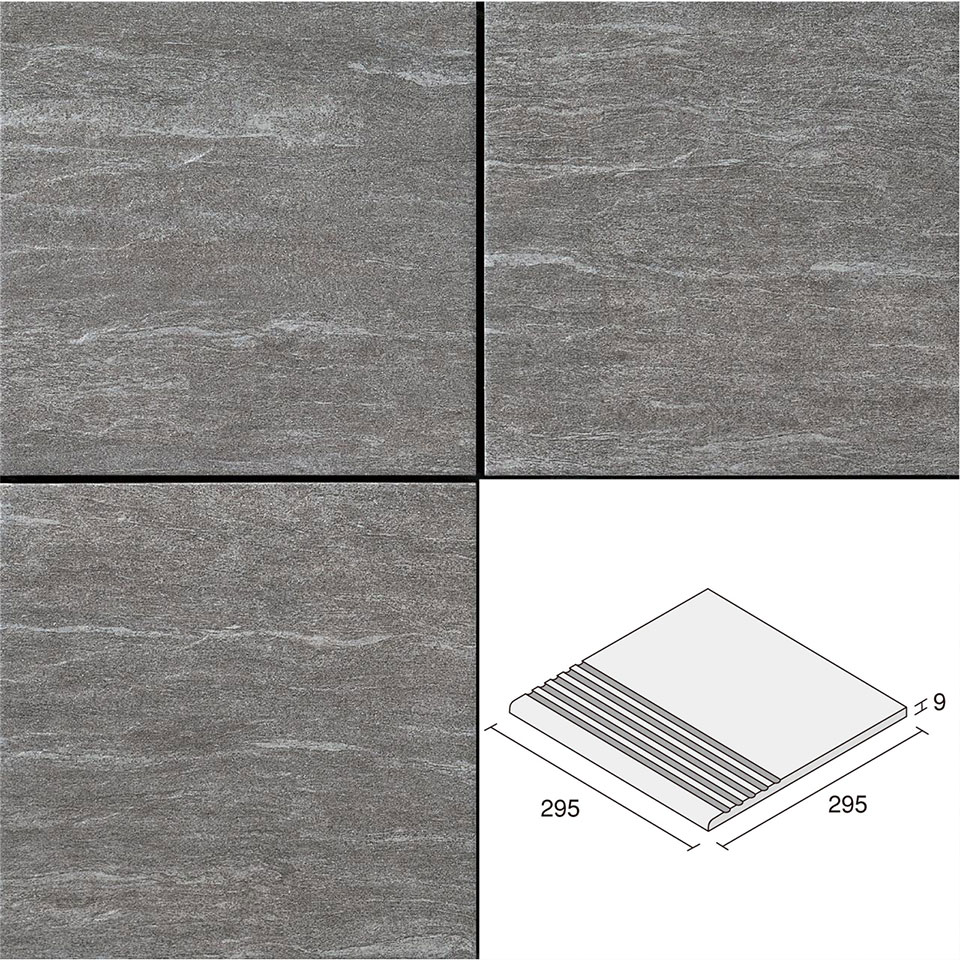 名古屋モザイク ストリーク 300角階段粗目（外床用） STR-R50K［バラ］