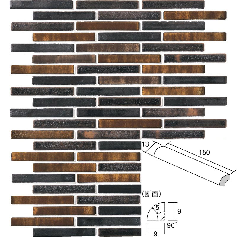 PVO-TW-02　名古屋モザイク　パヴォーネ　150×13外竹割　