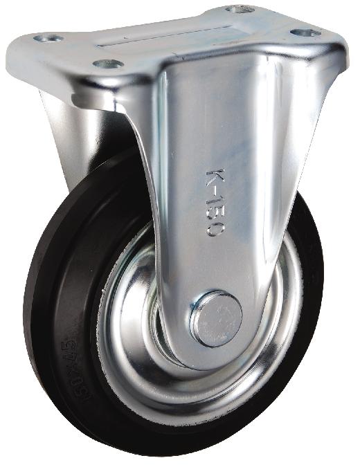 岐阜産研工業(ウカイ) Kタイプ キャスター サイズ150mm 鋼板製ゴム SK-150