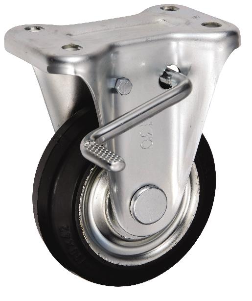 岐阜産研工業(ウカイ) KBZタイプ キャスター サイズ130mm 鋼板製ゴム SKBZ-130