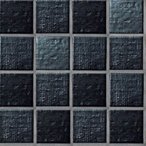 ニッタイ工業株式会社　アートモザイクコレクション　古窯変75角　MR-069/#-3　天正黒　平（75角）布目（ユニット）和風　モザイクタイル(4)
