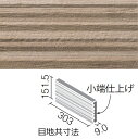 多孔質セラミックス ■スペック■ 形状名：303×151角（リブ面）片面小端仕上げ（短辺） 目地共寸法：303×151.5mm 実寸法：302×150.5mm 厚さ：9.0mm あたり枚数：- ケース入数：(20)枚 ケース重量：12.5kg [商品の留意点] ●エコカラットプラスの共通注意事項（カタログ）をご覧ください。 ●天然木を忠実に再現しており、ひび割れ模様やふしの柄模様が見える場合があります。 ●素材の風合いを出すために多様な柄模様や大きな色幅があります。 ●606×151角片面小端仕上げ（短辺）、303×151角片面小端仕上げ（短辺）を用意していますので横張りをお薦めします。 ●この商品は縦・横とも1.0mm程度の目地幅でモジュールを設計しており、接着剤のクシ目などが見えます。 ●小端には加飾を施していませんので、表面とは色合いが異なります。現物サンプルにてご確認ください。 ●片面小端仕上げの小端面は、タッチアップ仕上げとなっています。 ●この商品は複数のレリーフ面状をミックスしています。 ●リブ面はポイント使いを想定しています。面で張る場合は、隣り合う柄の向きがつながらないように上下反転させることをお薦めします。 [推奨工法] 【屋内壁】全面接着剤張り工法［5mmクシ目施工 空目地］ [施工上のご注意] ●接着剤は「スーパーエコぬーるG」をご使用ください。 ●目地は、施工場面に応じて0.5〜1.0mm程度の中で調整して施工してください。 ●接着剤は、エコカラットプラスの長手方向に平行にクシ目を立てると、クシ目が目立ちにくくなります。 ●多様な柄模様や大きな色幅があるので、施工前に仮並べをして同じ柄が並ばないように色合い・模様等の確認をしてください。 ●色番OAK1N、OAK1ANは白を基調としているため、汚れには十分注意して施工してください。 ●目地部からはみ出した接着剤は、張付け後直ちに皮すき、へら等を用いて取り除いてください。 ●下地の種類、状態によっては、ずれることがあります。その場合は、下部から施工してください。また、必要に応じて、エコカラットプラス1枚ごとの目地部にスペーサーを介して張り上げてください。 ●他のシリーズに比べ303×151角（リブ面）は重量があるため一枚ずつ揉み込むように十分圧着して張り付けてください。 [副部材表] ●送料に関する注意点● 楽天のシステムでは1個購入の場合の送料は表示されますが、複数商品を購入した場合は送料が表示されません。 ご注文後、当店よりメールにて送料をお知らせしますので、ご了解下さい。 ●価格は1枚の価格ですビンテージな風合いのある木目柄のデザイン。ナチュラルなインテリア空間にお薦めです。