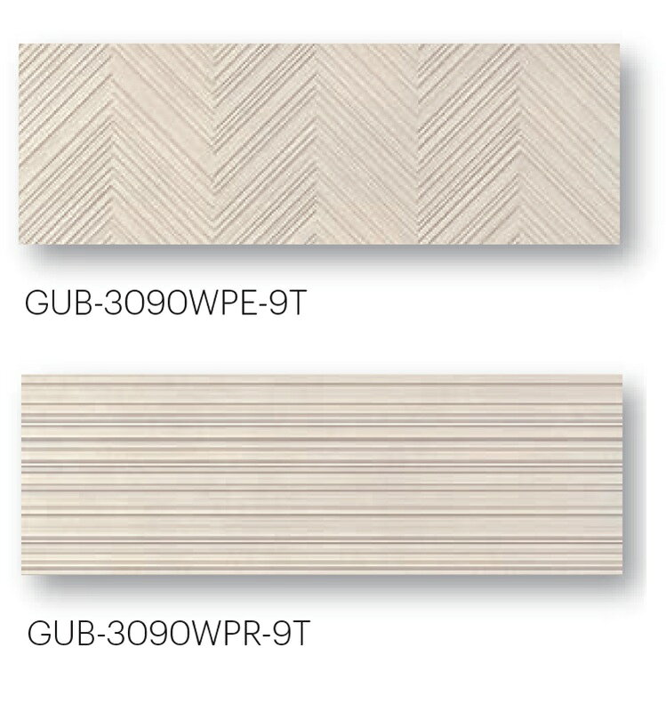 GUB-色［ケース/4枚入］　グビ【Gubi】　平田タイル　298×898×9mm　セラミックタイル　屋内壁　浴室壁　タイル　ツヤなし（マット）　 ヘリンボーン面状　ボーダー面状
