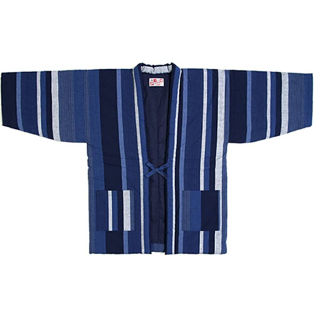 はんてん 3L 紳士藍調半纏 宮田織物952 ビック 大判 ロング キングサイズ 袢纏 半纏 半天 メンズ 日本製 久留米絣