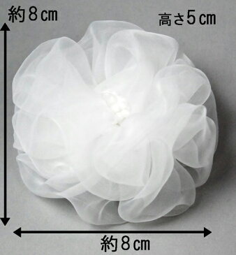 髪飾り 純白コサージュ 手作りフラワー 七五三 着物 3歳 7歳