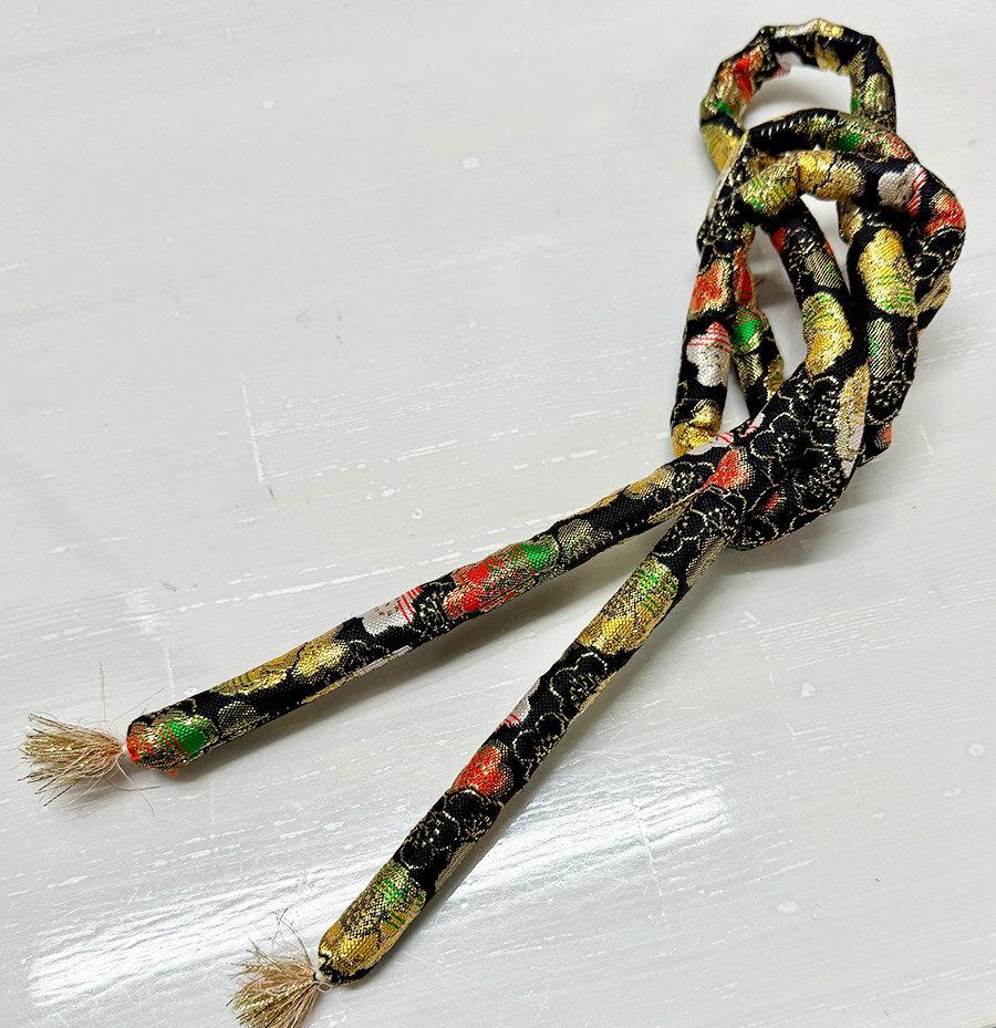 高級丸ぐけ 子供帯締め 黒金襴 七五三 着物 3歳 7歳 七五三 女の子 女児