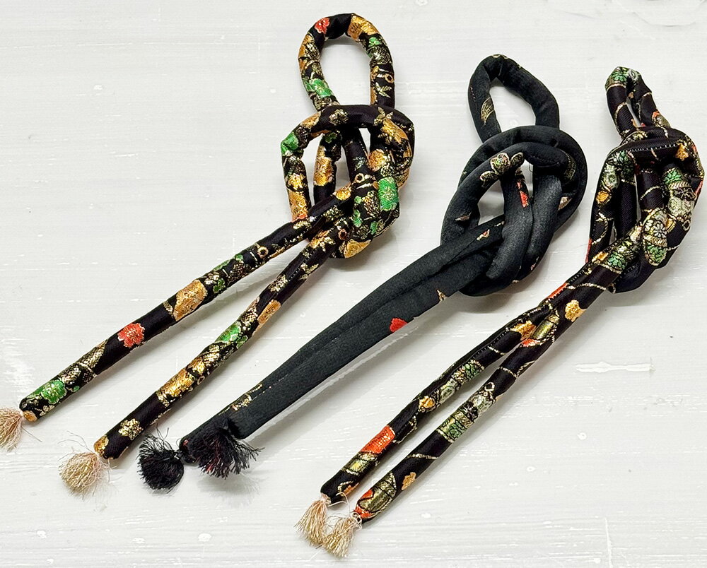 高級丸ぐけ 子供帯締め 黒系1点 七五三 女の子 女児 着物 7才 7歳 753