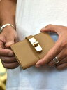 M.U.L エムユーエル Leather SMALL WALLET　BEIGE/GOLD小さめ　財布 名刺入れ　男性用　女性用　ユニセックス　 日本製　ハンドメイト