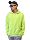 Upcycle Organic Fleece Parka Neon Green USAアップサイクル オーガニック パーカー ネオンカラー グリーン 蛍光グリーン ライムかぶり プルオーバー メンズ スェットパーカー 長め 大きめパーカー アメリカ製