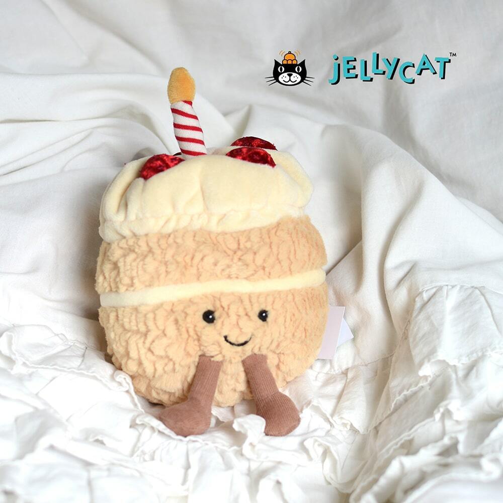 バースデーケーキ（1歳向き） 【正規販売代理店】【選べるラッピング】Jellycat Amuseable Birthday Cake　ジェリーキャットバースデーケーキ 縫いぐるみイギリス輸入品　　正規販売店　原宿 エトフバースデーケーキのぬいぐるみ　お誕生日ケーキ