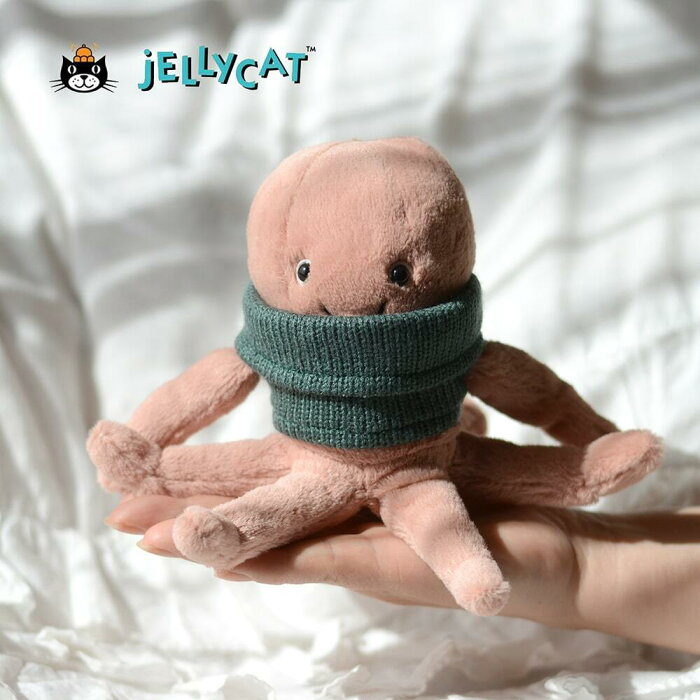 【正規品】【ラッピング無料】Jellycat Cozy Crew Octopus ジェリーキャット　セーターを着たタコ　ニット セーター たこ服を着た たこ　タコの縫いぐるみ　たこのぬいぐるみ 正規代理店 正規販売店　原宿 エトフ　イギリス 輸入品